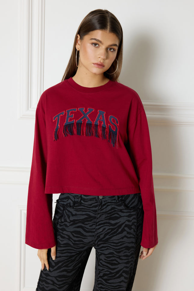 Refined Department Sweater Stevie Cropped Bordeaux Stretchshop.nl