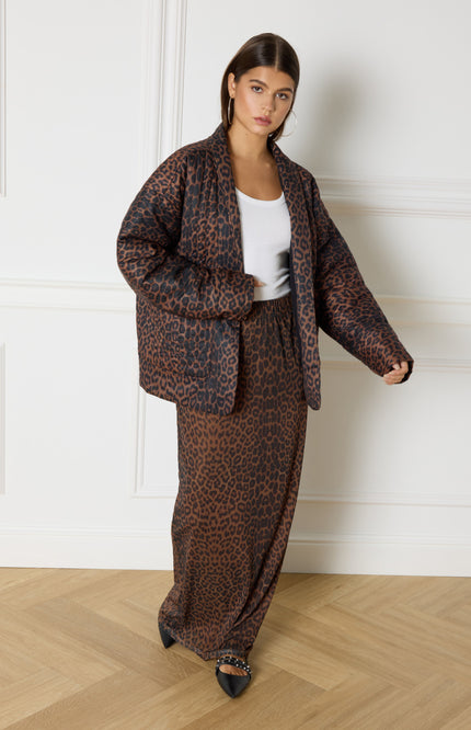 Refined Department Jacket Riviera Padded Leopard Stretchshop.nl