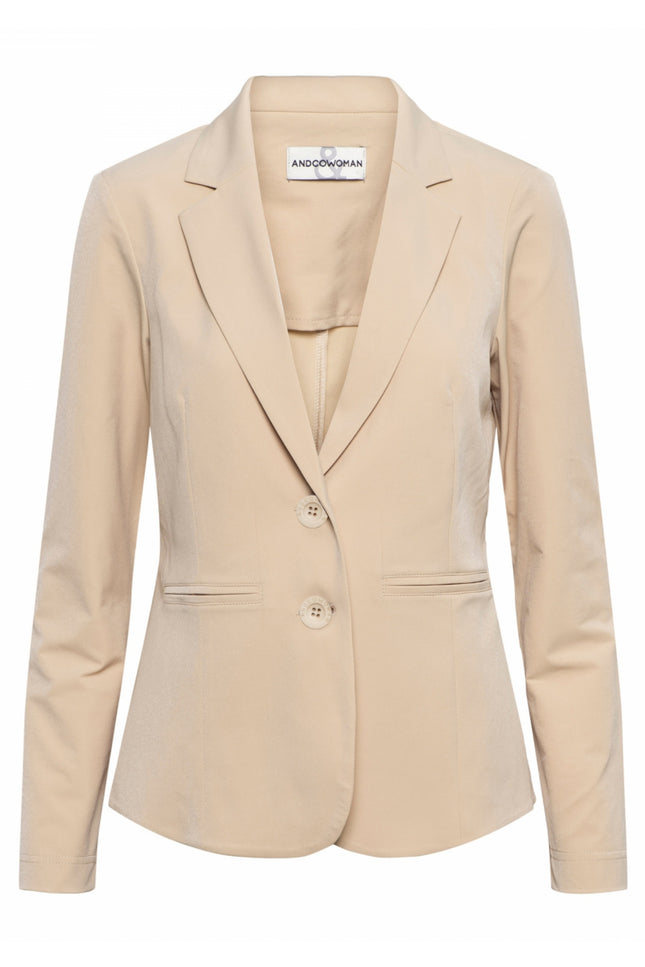 &Co woman Travel blazer phileine light sand Stretchshop.nl