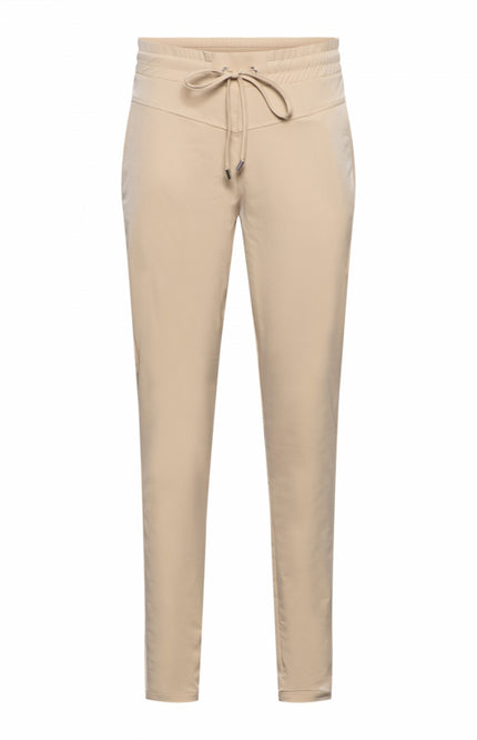 &Co woman Travel broek penny light sand Stretchshop.nl