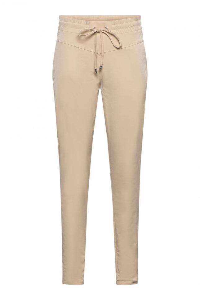 &Co woman Travel broek penny light sand Stretchshop.nl