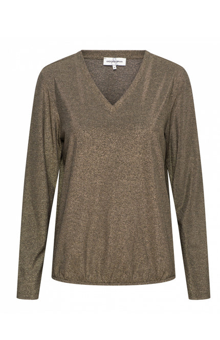 &Co woman Top vieve lurex gold TS264 Stretchshop.nl