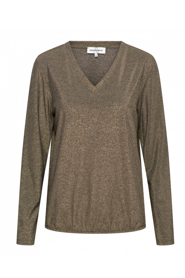 &Co woman Top vieve lurex gold TS264 Stretchshop.nl