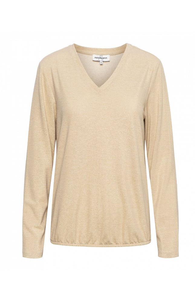 &Co woman Top vieve lurex light gold TS264 Stretchshop.nl