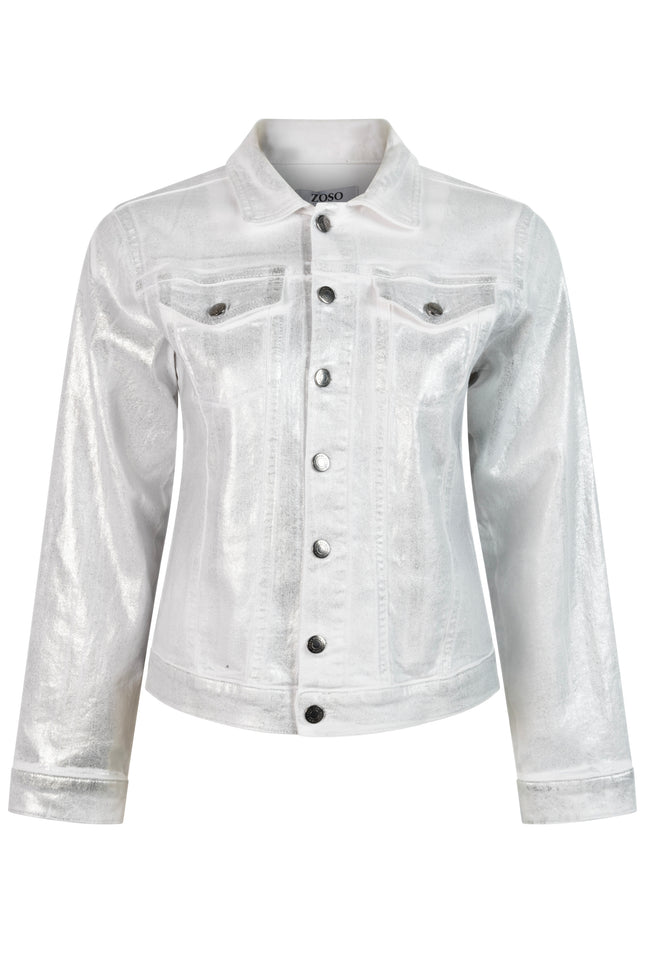 Zoso Jacket coated jeans wendy white 242 Stretchshop.nl