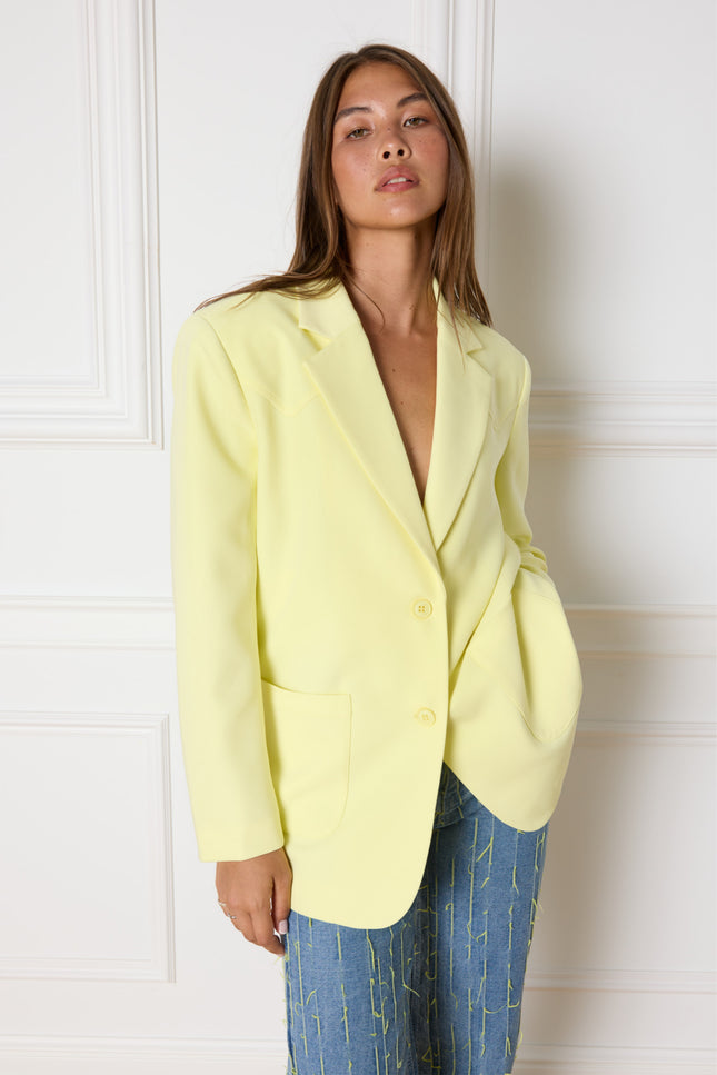 Refined Department Blazer pam soft yellow Stretchshop.nl