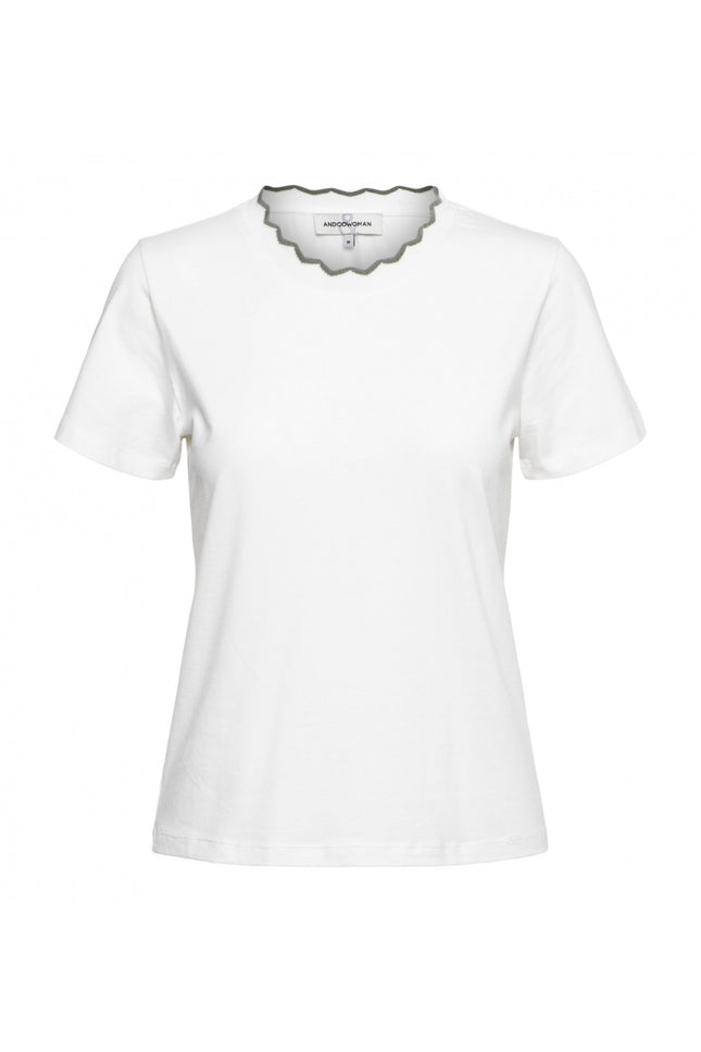 &Co woman Top TAIA Offwhite Khaki TS266 Stretchshop.nl