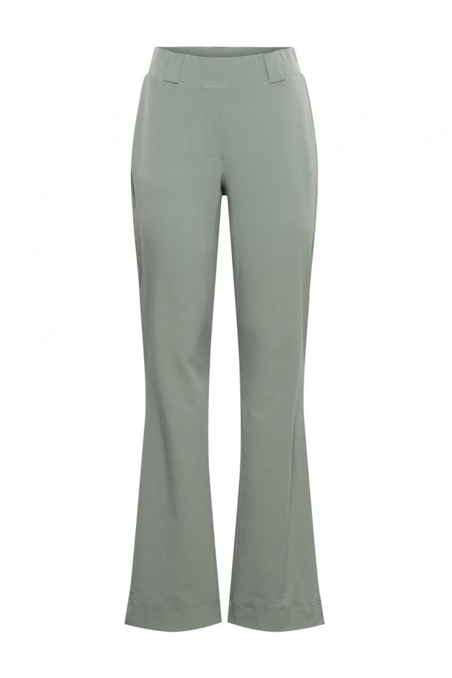 &Co woman Travel broek penelope flare Khaki Pa203-1 Stretchshop.nl