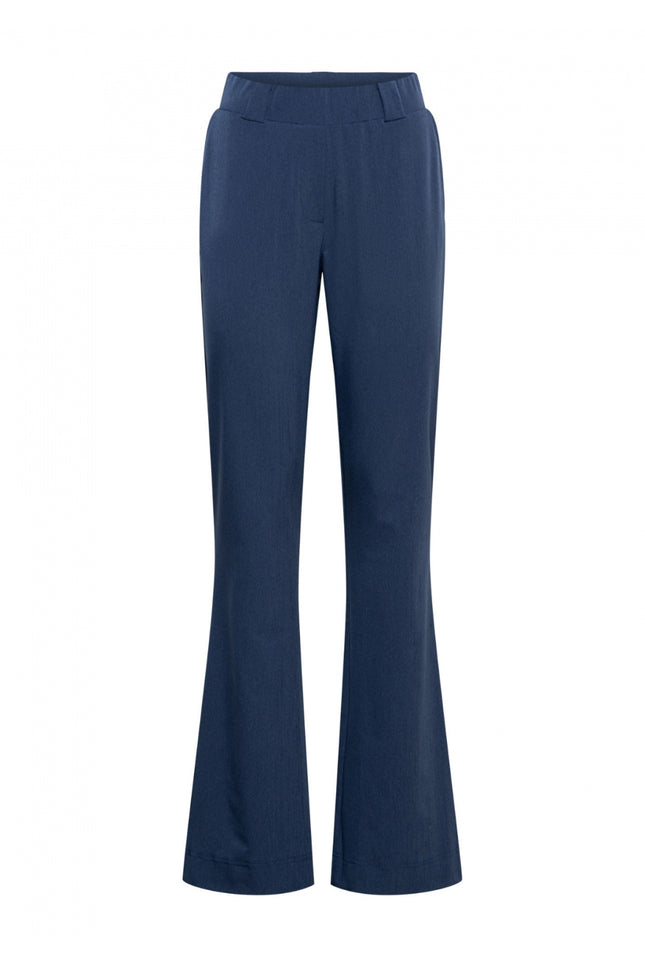 &Co woman Travel Broek Penelope Flare Melee Indigo PA326 Stretchshop.nl