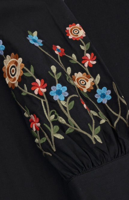 Ydence Blouse blossom black red blue Stretchshop.nl