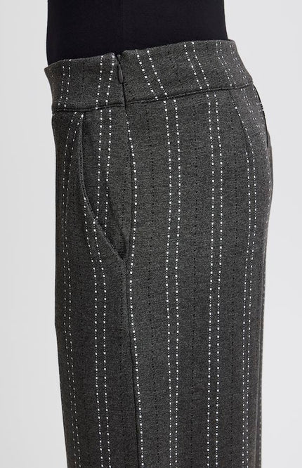 Ichi Broek ihruti wide Dark Grey Melange Stripe Stretchshop.nl