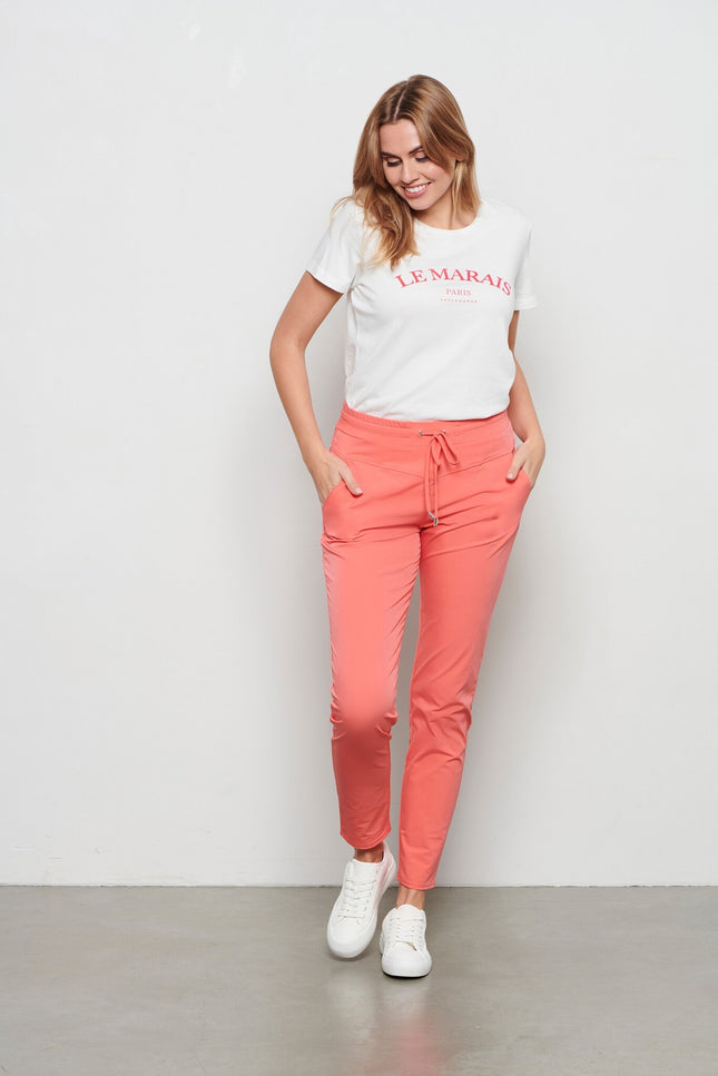 &Co woman Travel broek penny flamingo pa100-2 Stretchshop.nl