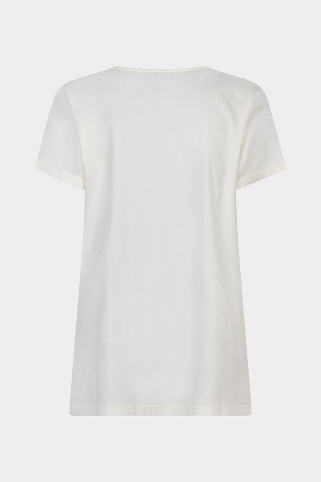 EsQualo T-shirt silk offwhite 10220 Stretchshop.nl