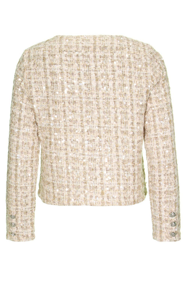 Mi Piace Jacket pailletten beige 202473 Stretchshop.nl