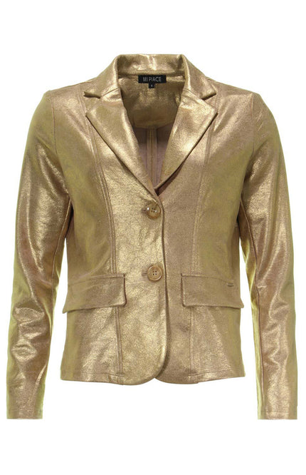 Mi Piace Blazer Gold suedine 202480 Stretchshop.nl