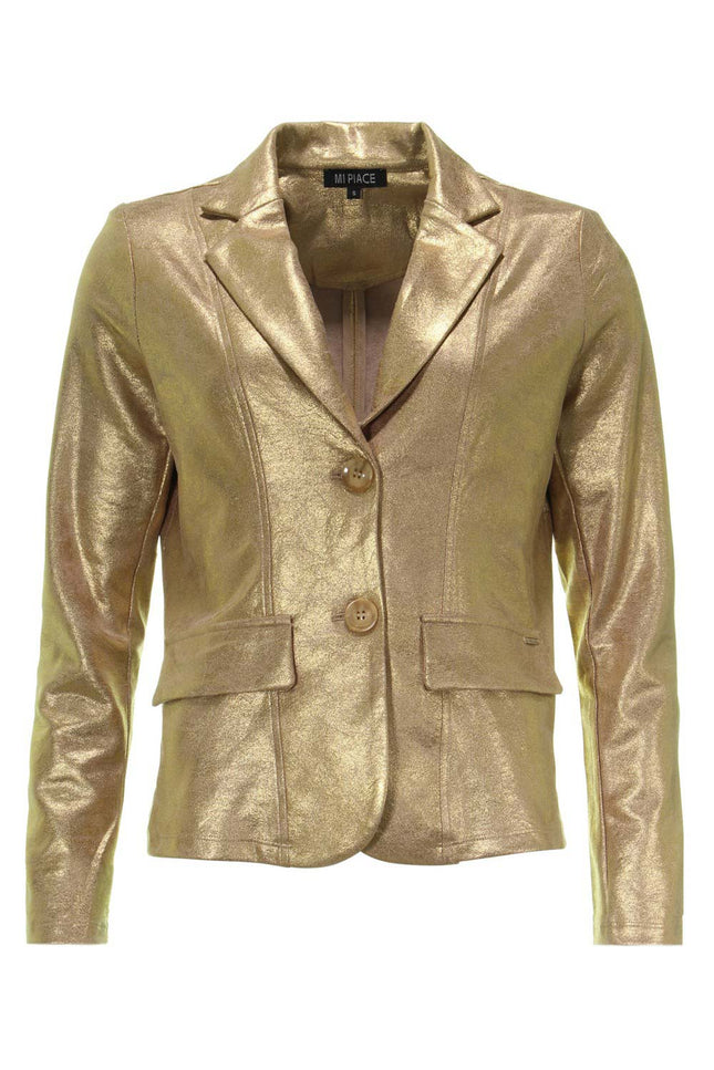 Mi Piace Blazer Gold suedine 202480 Stretchshop.nl