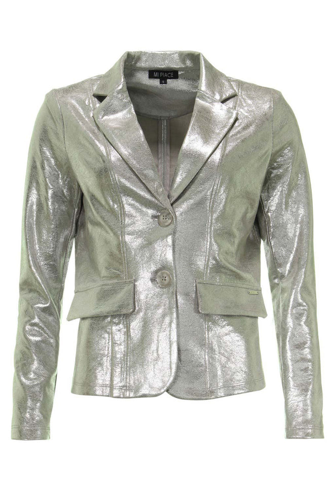 Mi Piace Blazer silver suedine 202480 Stretchshop.nl