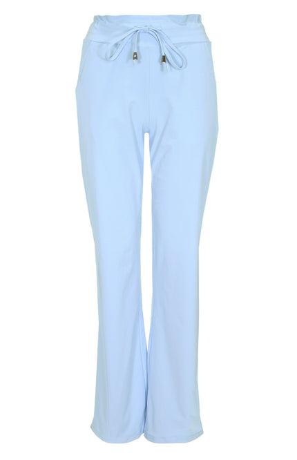 Mi Piace Travel broek flared baby blue 202136 Stretchshop.nl