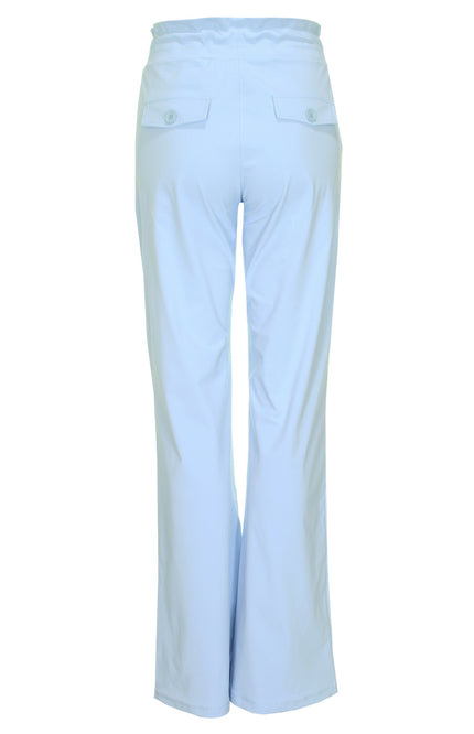 Mi Piace Travel broek flared baby blue 202136 Stretchshop.nl