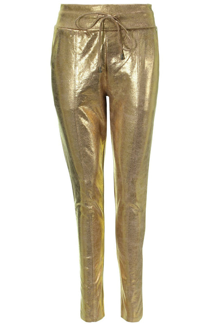 Mi Piace Broek Gold suedine 202515 Stretchshop.nl