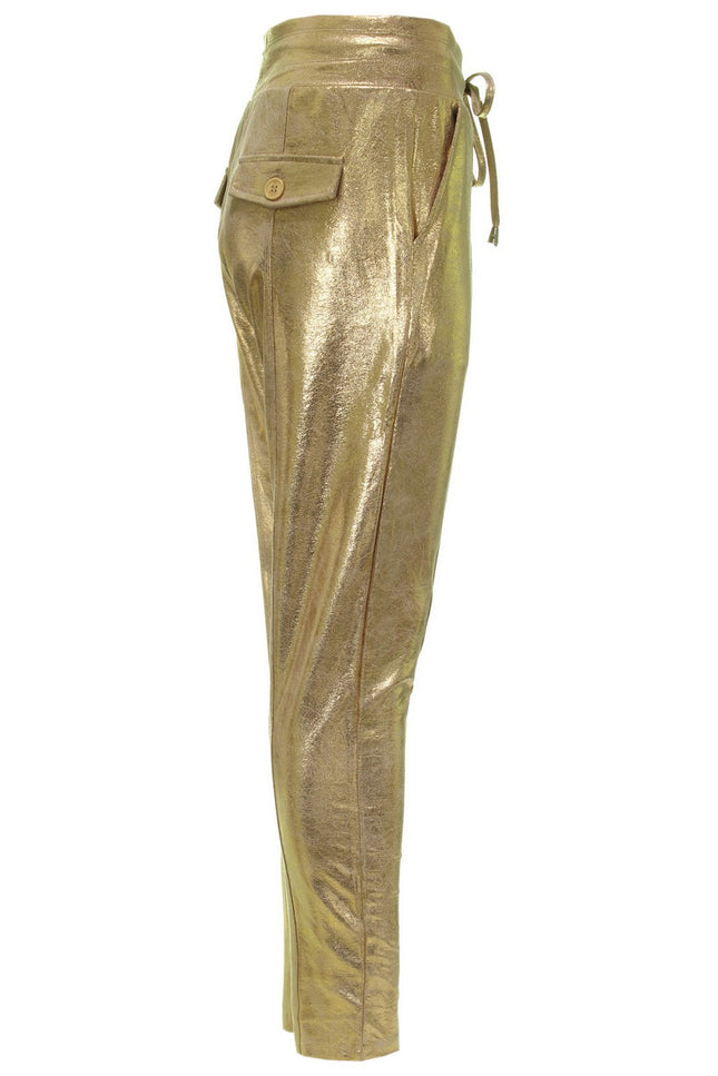 Mi Piace Broek Gold suedine 202515 Stretchshop.nl