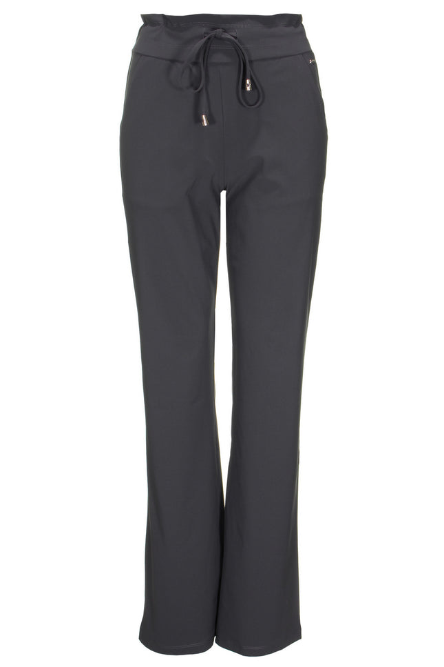 Mi Piace Travel broek flared dark grey 202089 Stretchshop.nl