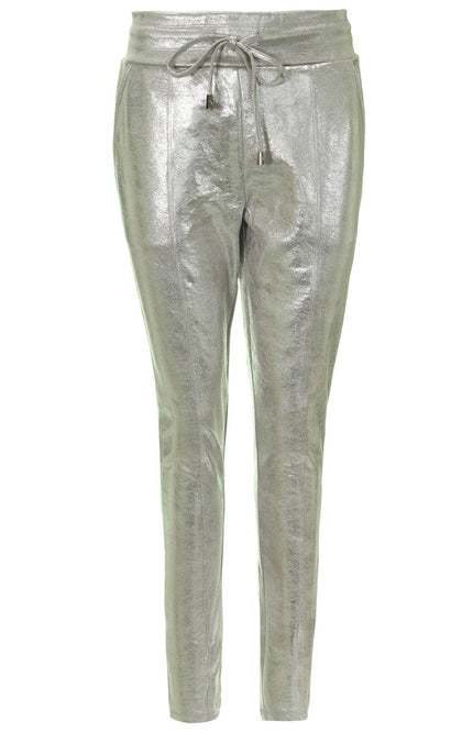 Mi Piace Broek silver suedine 202515 Stretchshop.nl