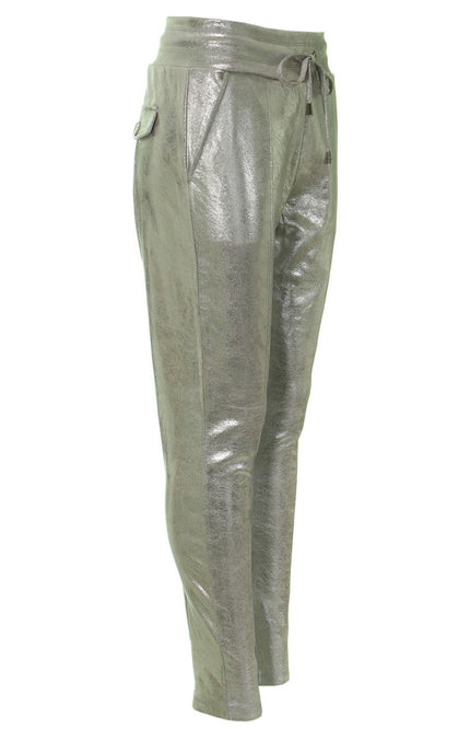 Mi Piace Broek silver suedine 202515 Stretchshop.nl