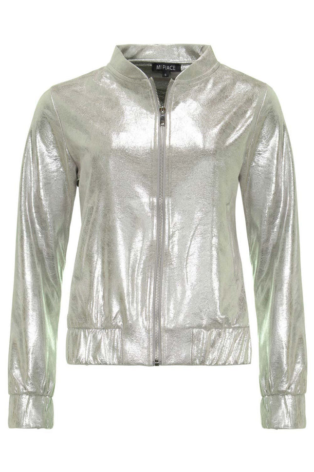 Mi Piace Jacket silver suedine 202516 Stretchshop.nl