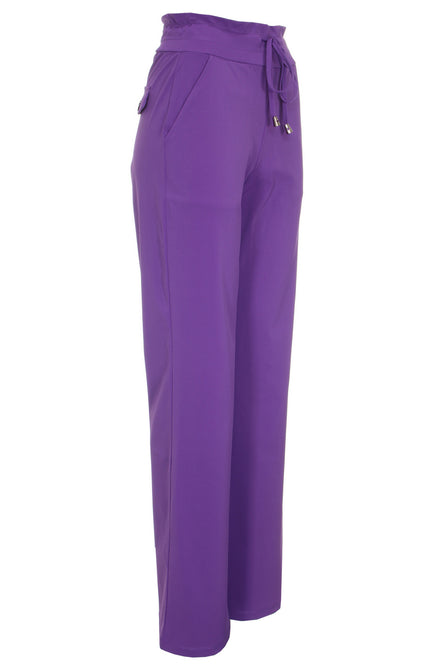 Mi Piace Travel broek flared purple 202089 Stretchshop.nl