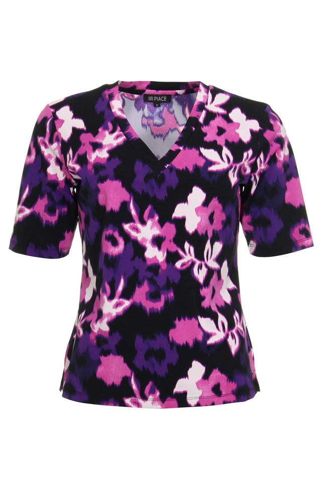 Mi Piace Travel top purple faded flowers 202271 Stretchshop.nl