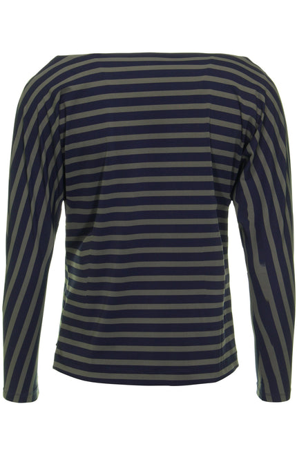 Mi Piace Travel top boothals deep depth dark blue stripe 202487 Stretchshop.nl