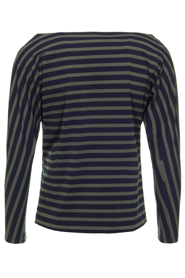 Mi Piace Travel top boothals deep depth dark blue stripe 202487 Stretchshop.nl