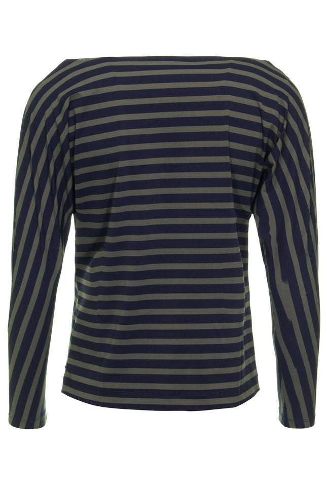 Travel top boothals deep depth dark blue stripe 202487