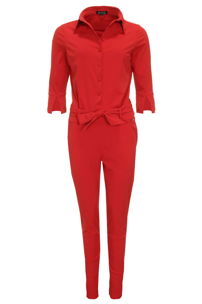 Mi Piace Travel jumpsuit dark red 202033 Stretchshop.nl