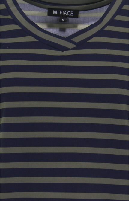 Mi Piace Travel top deep depth dark blue stripe 202080 Stretchshop.nl