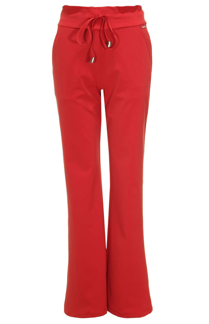 Mi Piace Travel broek flared dark red 202136 Stretchshop.nl