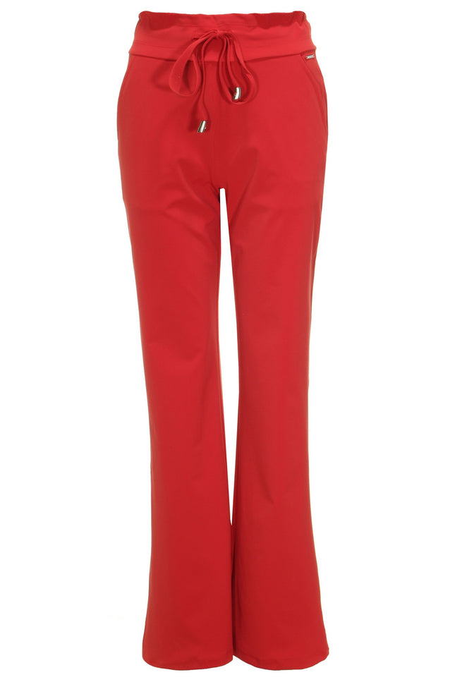 Mi Piace Travel broek flared dark red 202136 Stretchshop.nl