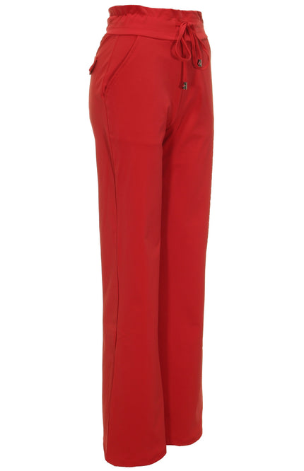 Mi Piace Travel broek flared dark red 202136 Stretchshop.nl