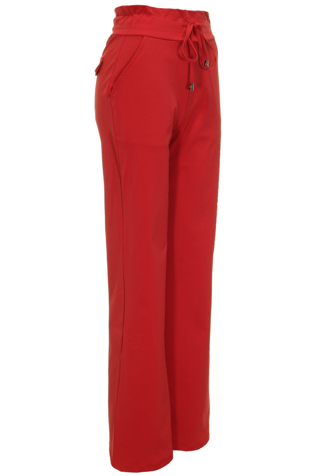 Mi Piace Travel broek flared dark red 202136 Stretchshop.nl