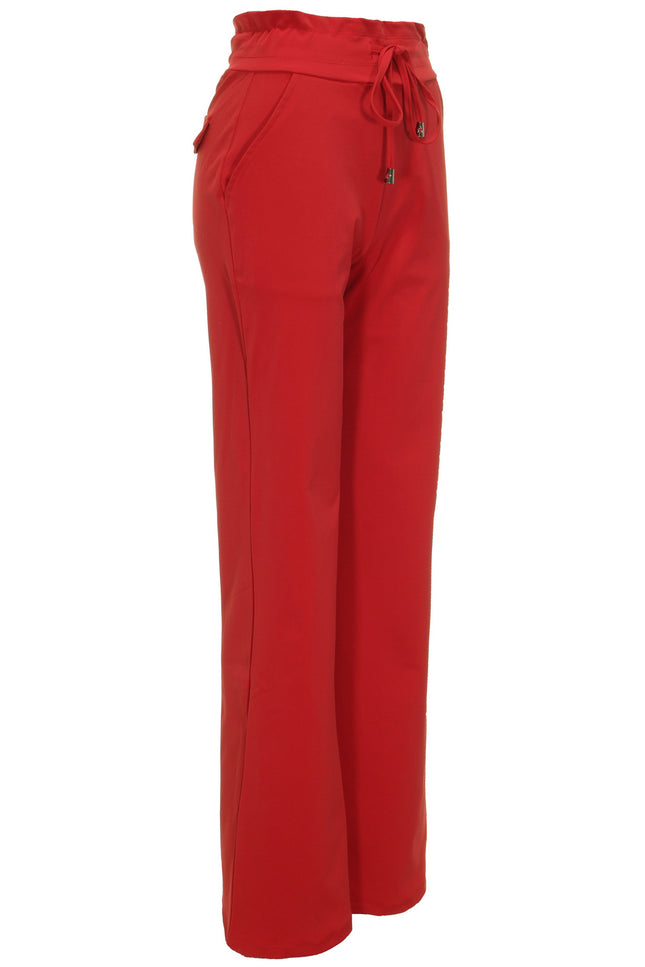 Travel broek flared dark red 202136