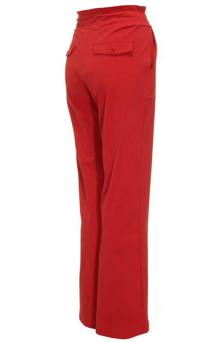 Mi Piace Travel broek flared dark red 202136 Stretchshop.nl