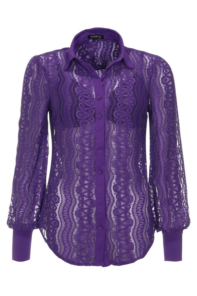 Mi Piace Travel blouse purple 202352 Stretchshop.nl