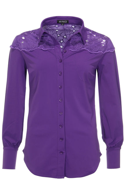 Mi Piace Travel blouse purple 202435 Stretchshop.nl