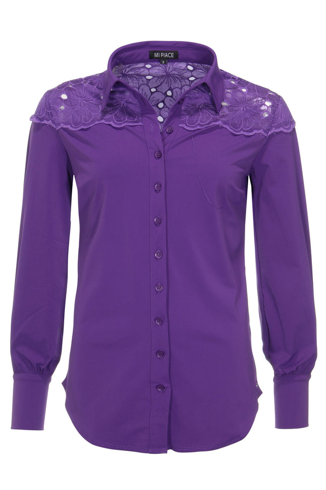 Mi Piace Travel blouse purple 202435 Stretchshop.nl