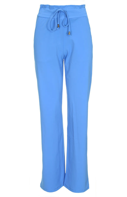 Mi Piace Travel broek flared azure blue 202089 Stretchshop.nl