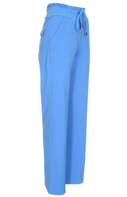 Mi Piace Travel broek flared azure blue 202089 Stretchshop.nl