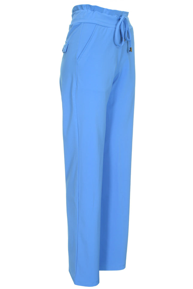 Mi Piace Travel broek flared azure blue 202089 Stretchshop.nl