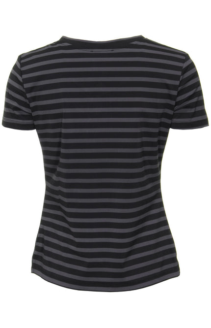 Mi Piace Travel top black dark grey stripe 202080 Stretchshop.nl