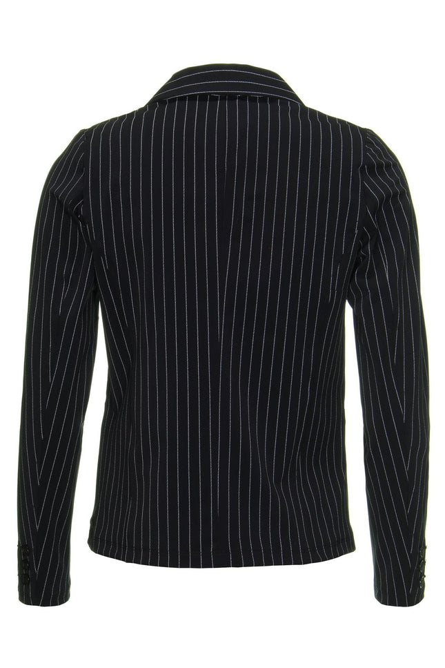 Mi Piace Travel blazer black pinstripe 202500 Stretchshop.nl